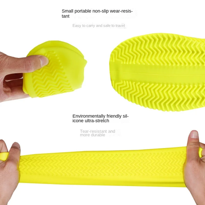 Rain Boots Cover Silicone Waterproof Shoe Cover Children Rainy Day Outdoor High Tube Thickened Non-slip