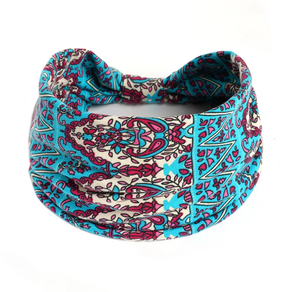 Neues böhmisches breites Stirnband für Damen, geknotet, Yoga-Hijab, gestreiftes Stirnband, elastisches Hijab-Stirnband, Haarschmuck – Detail 8