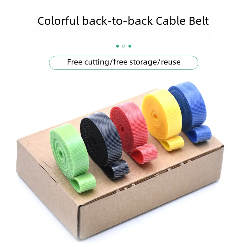 Nylon Magic Tape Data Line Binding Plant Back To Back Colorful Backpack Strap Magic Adhesive Tape Cable Management Line Belt