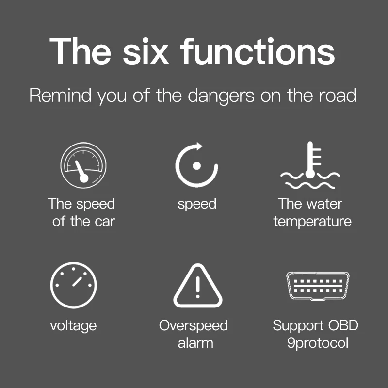 Vjoycar Ʈ º ǻ ڵ OBD2  HUD RPM . ڵ  ׼  溸 Ư 