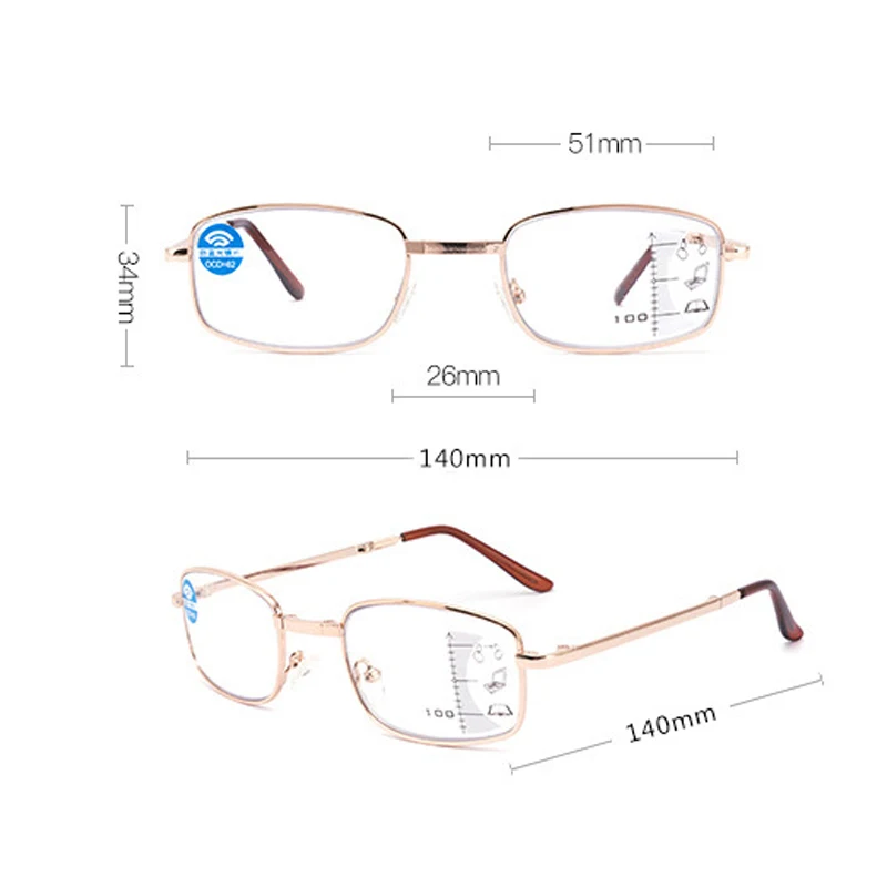 Multifocal Reading Glasses Men Women Anti Blue Light Folding
