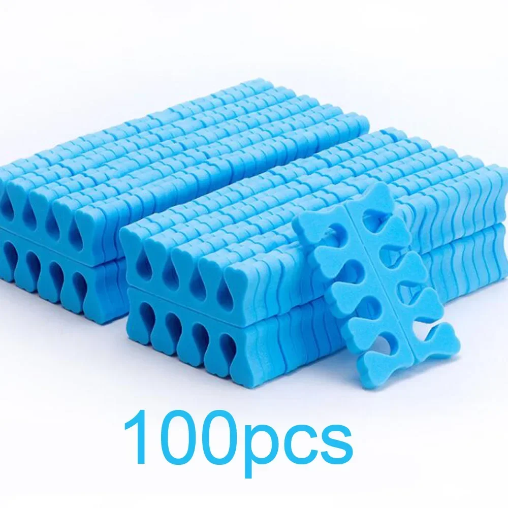 100/50Pcs Nail Art Fingers Toe Separators Nail Tool Soft Sponge Feet Care Toe Separators Bulk Manicure Pedicure Tool