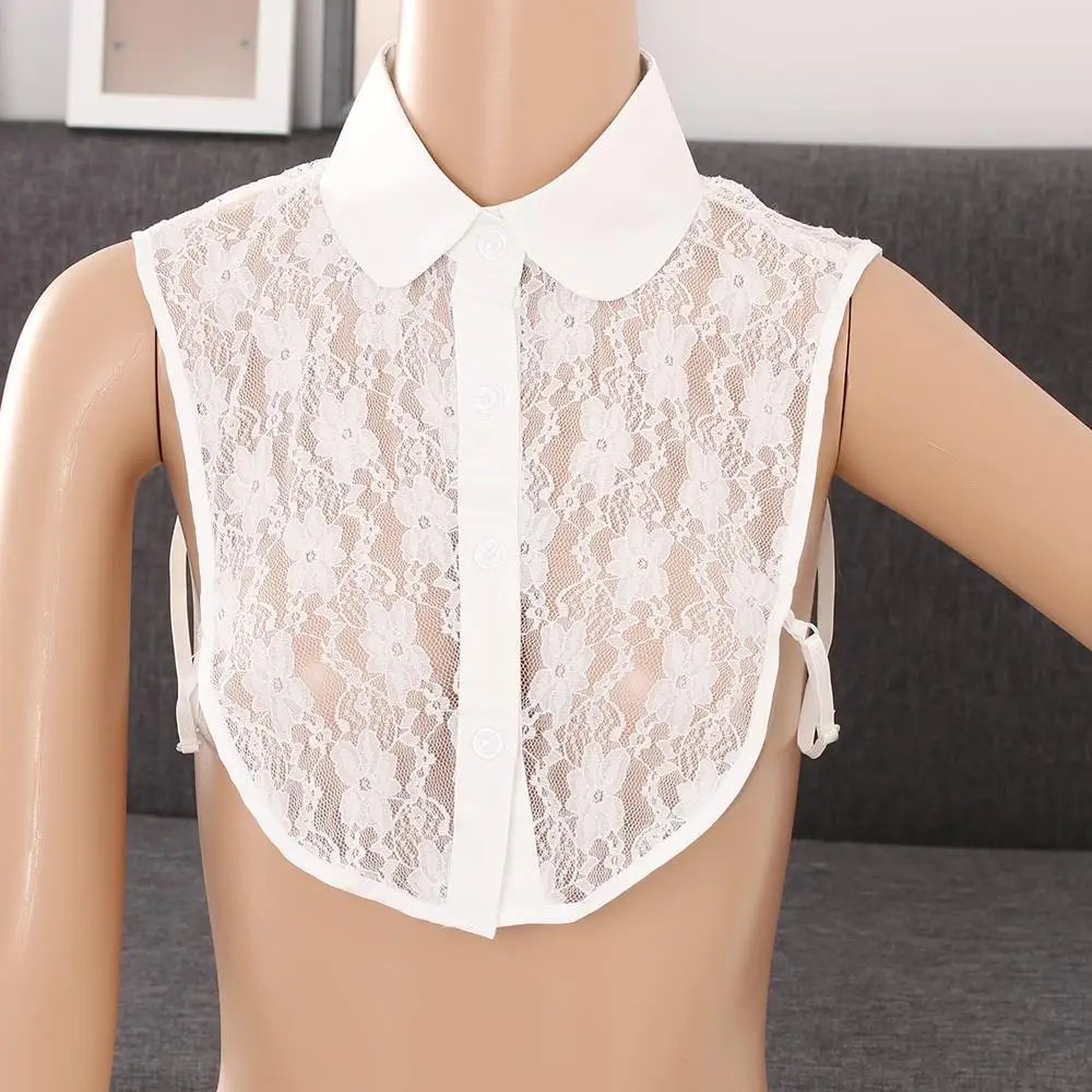 Fashion solid shirt lace false collar white black blouse vintage detachable collars women clothes accessories