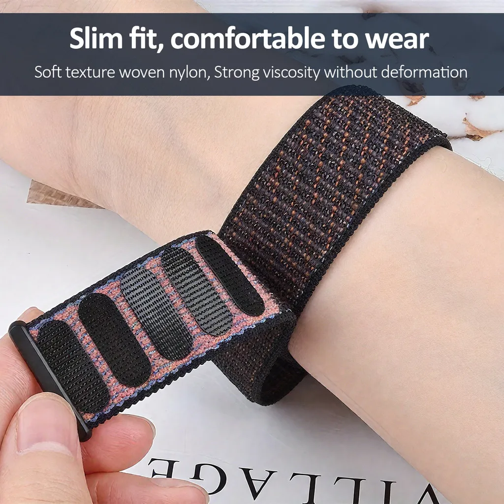 Nylon Sport Loop Breathable Adjustable Watchband Bracelet, 22mm