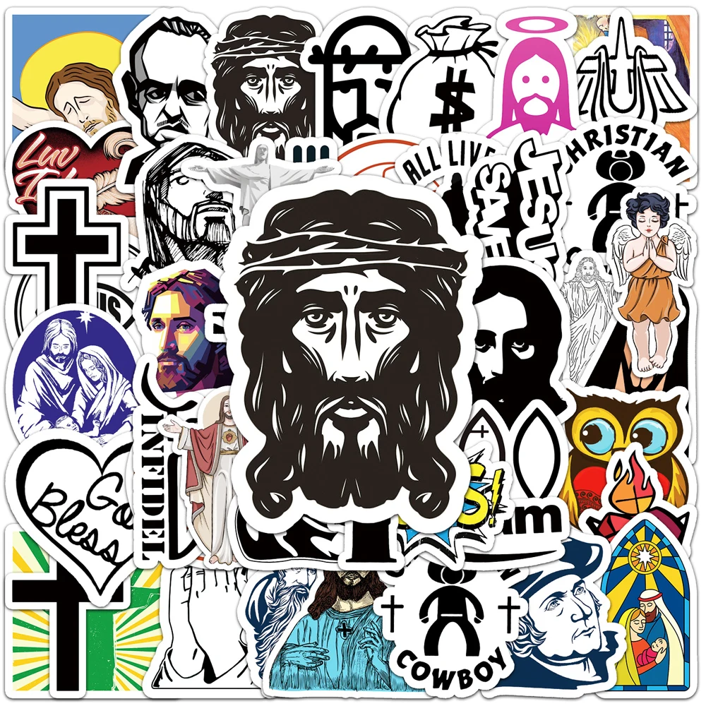 10/30/50 stücke Christen Religion Jesus Graffiti Aufkleber Cartoon Decals  Laptop Notebook Sammelalbum Wand Dekoration Aufkleber Kind spielzeug -  AliExpress, image size:1000x1000