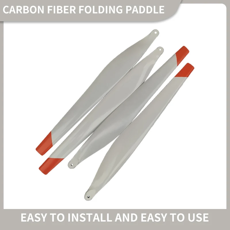 Détail des hélices pliantes en fibre de carbone pour drone agricole DJI T50 T40, montrant le mécanisme de pliage.