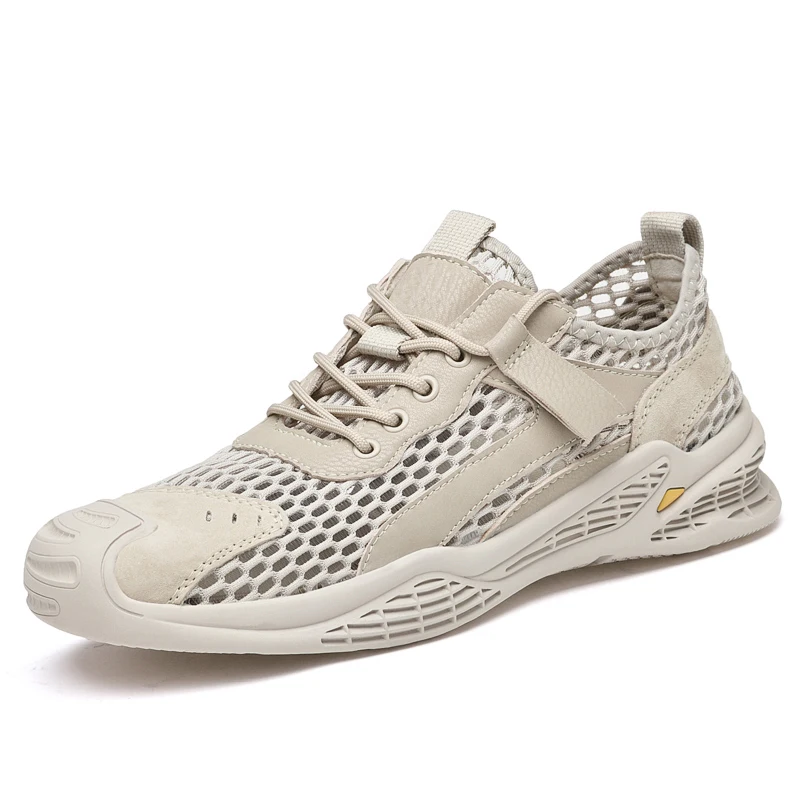 Shoes for Men 2023 Hot Sale Lace Up Men's Vulcanize Shoes Autumn Net Cloth Breathable Low-heeled Outdoor Walking Shoes Men