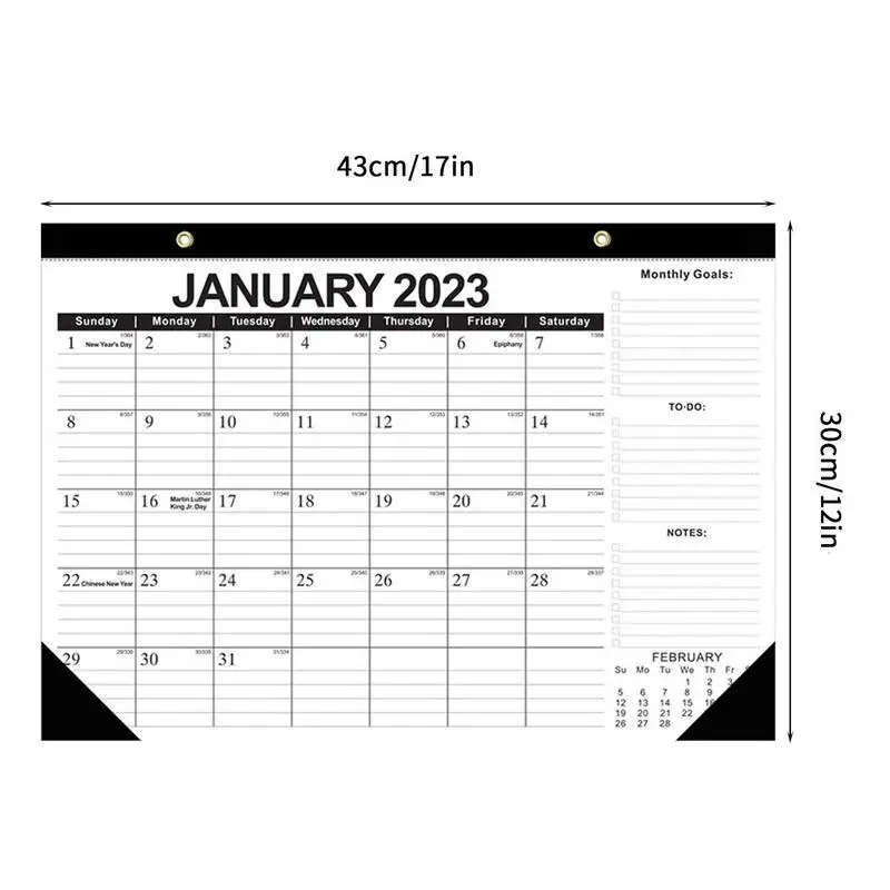 Calendrier mural de bureau avec grand calendrier mensuel Liberty, licence  de bureau à domicile, calendrier de verrouillage des notes, 2023.7-2024.12  - AliExpress
