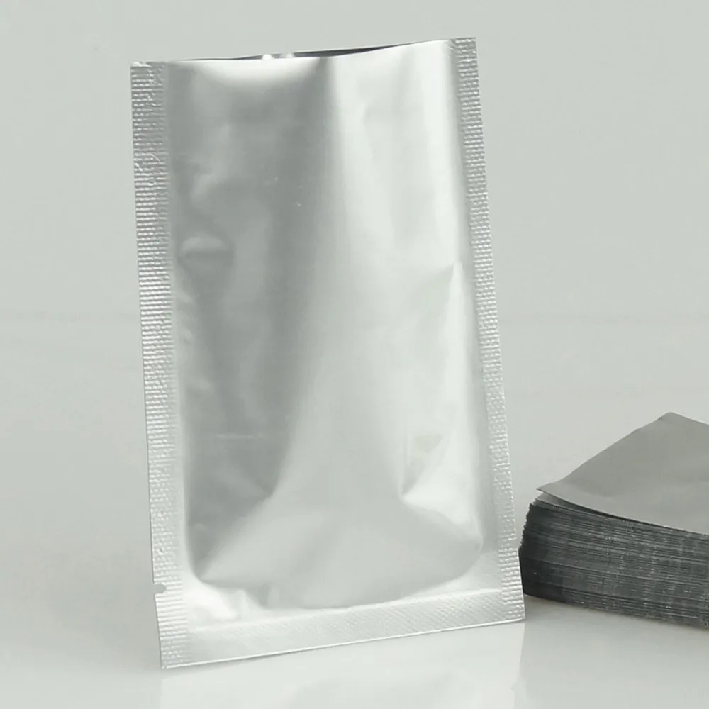7x10cm 200pcs Pure Aluminium Bags - Silver White Heat Seal Purely Foil Plastic Food Pouch Shampoo/Powder Package Vaccum Sealable 4