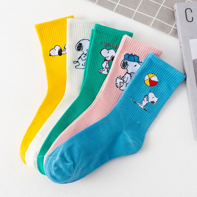 Snoopy Anime Socks Girls Stockings Cartoon Elastic Stockings Kawaii Soft Warm Breathable Sport Socks Clothes Accessories Gift