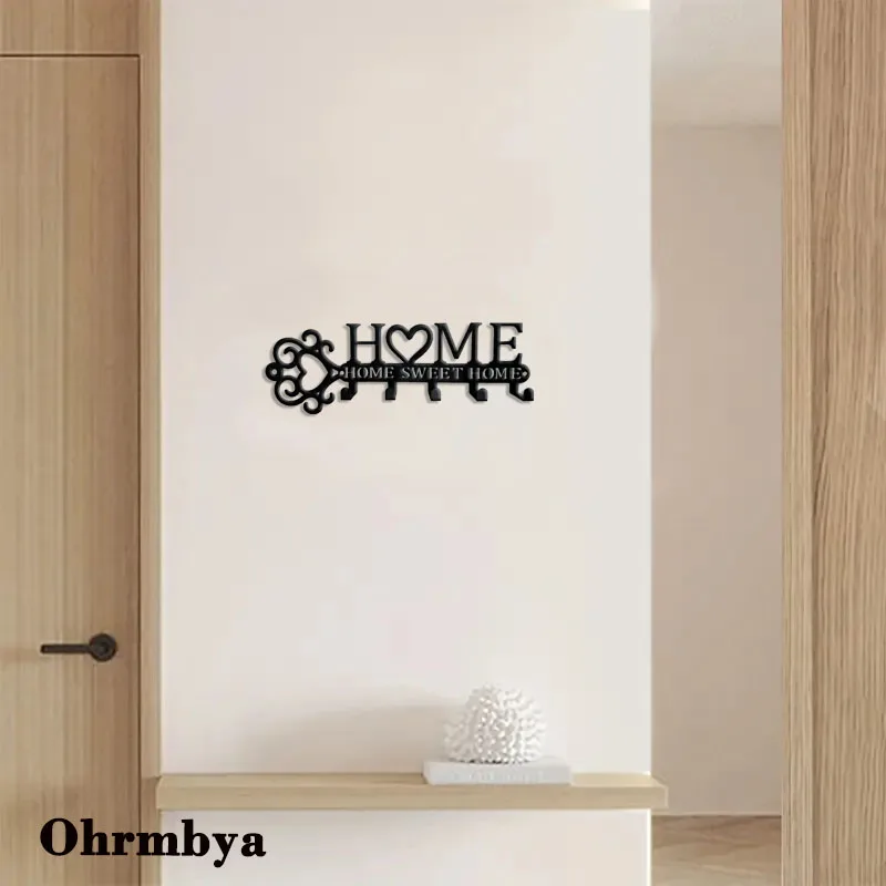 5 Hooks Home Sweet Home Metal Keys Hooks Wall Hanger Coat Hooks Towels Racks Home Decor for LivingHome Office Wall Art DIYhritis 3