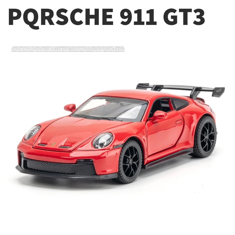 1:32 بورش 911 GT3 RS سبيكة سيارات لعبة نموذج الأطفال مصغرة سباق السيارات التراجع الصوت والضوء دييكاست مجموعة معدنية هدية