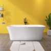 67" Acrylic Free Standing Tub - Classic Oval Shape Soaking Tub, Adjustable Freestanding Bathtub with Integrated Slotted Overflow 1