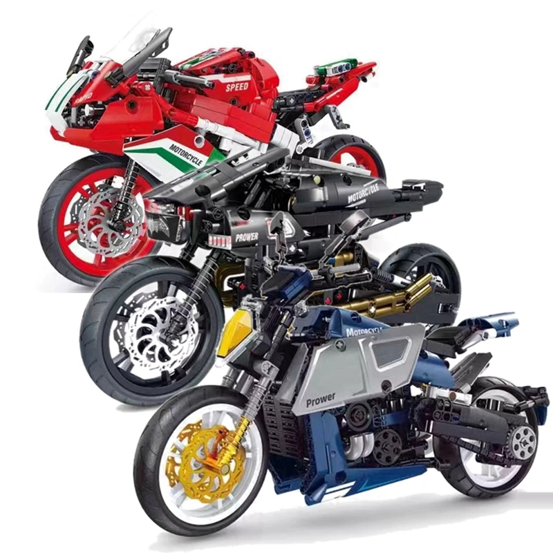 

KY1101 DIY Technical High-Tech Motorcycle Motocross CRF Model Building Blocks Off-Road Car MOTO Moc Bricks Gifts Toys Kids Boys