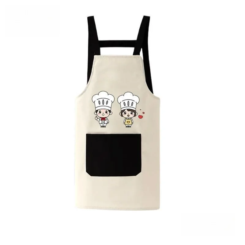 Kitchen Apron Hat Set for Kids Chef Costume Female Kindergarten Children Drawing Clothes Elementary School Students