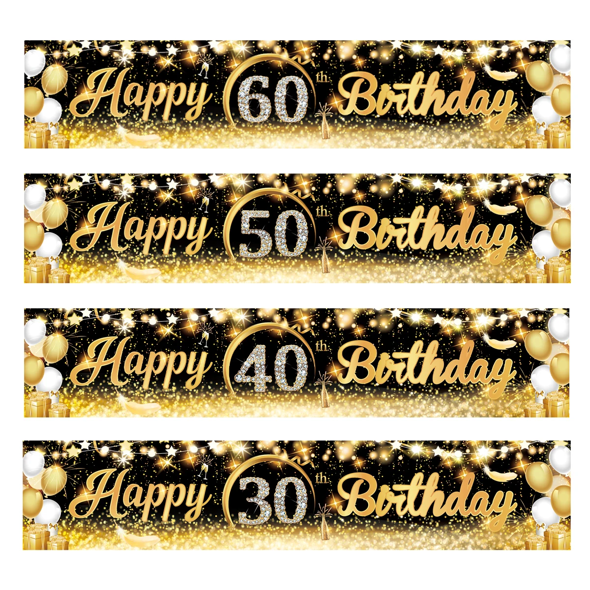 

Black Gold Birthday Background 18 30 40 50 Years Birthday Party Decor Adult 30th 40th 50th Birthday Party Supplies Anniversary