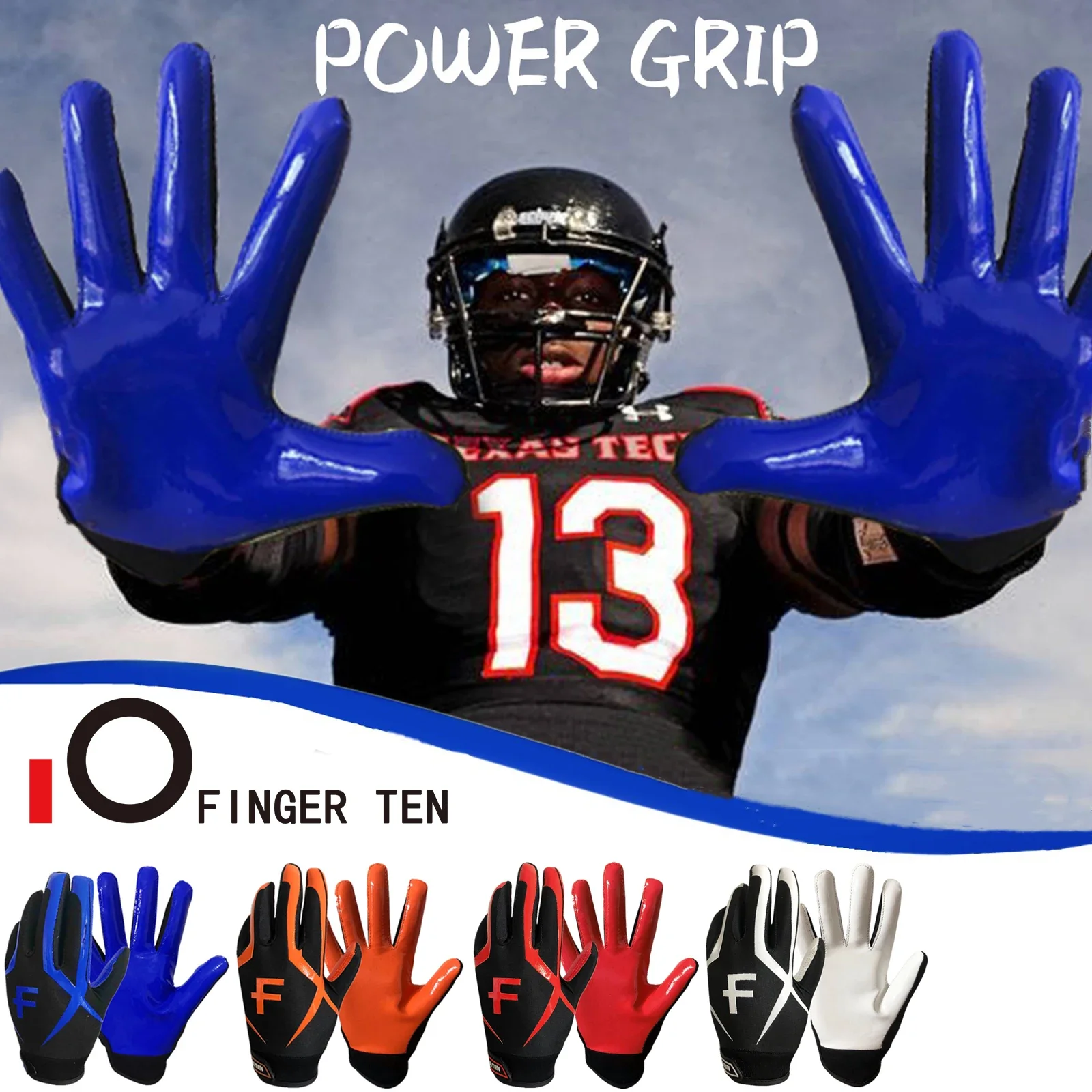 

Non Slip Youth Kid American Football Gloves Receiver Soccer Goalkeeper Glove S M L XL Boys Girls 5-14 years old Drop Shipping