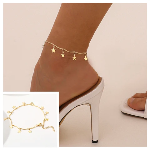 Chain Anklet for Women Girls Adjustable Summer Beach Chain Anklet Bracelet Mother's Day Gifts Stainless Steel Not Allergic