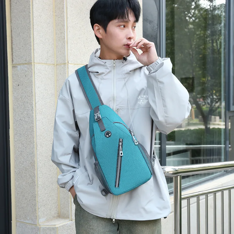 New Style Men\'s Chest Bag Cycling Sports Leisure Crossbody Single Shoulder Bag Fashion Trend Male Student Portable Phone Storage