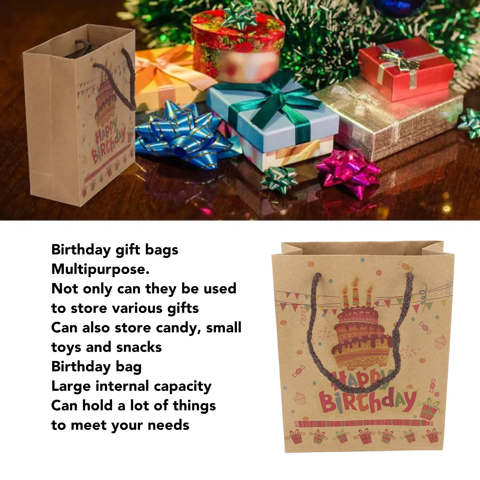 

Подарочные пакеты на день рождения для девочек, милые вместительные подарочные пакеты с ручкой, 12 шт.