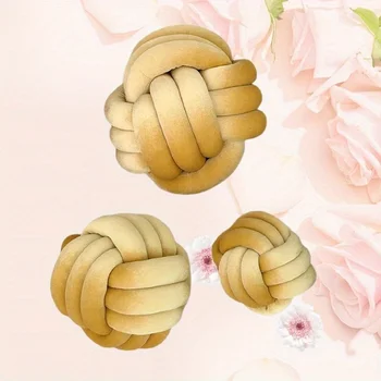 Knot Pillow Ball Shaped Decorative Throw Pillows Cute Couch Cushion Knotted Plush Pillow Decoration Handmade Braided 1