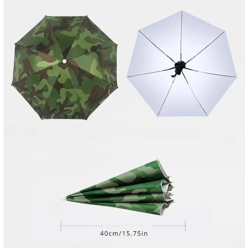 1PC Fishing Hat Umbrella Children Adult Large Hat Head Wearing Umbrella Hat Men and Women Outdoor Folding Weather Umbrella
