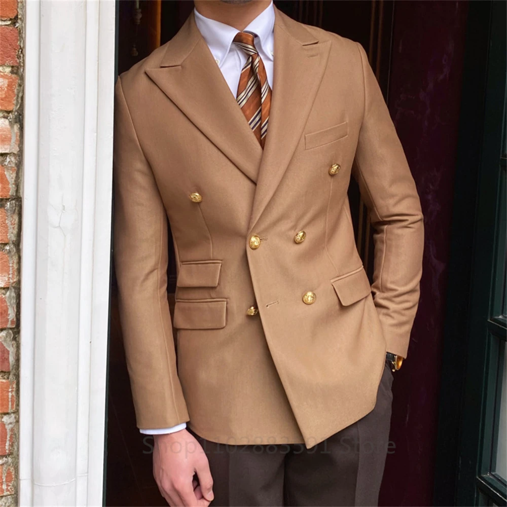 British Daily Only Jacket Men Blazer Slim Suit Blazer Homme Solid Color Masculino Fashion Suit Double Breasted Casual Trendy men suits jackets