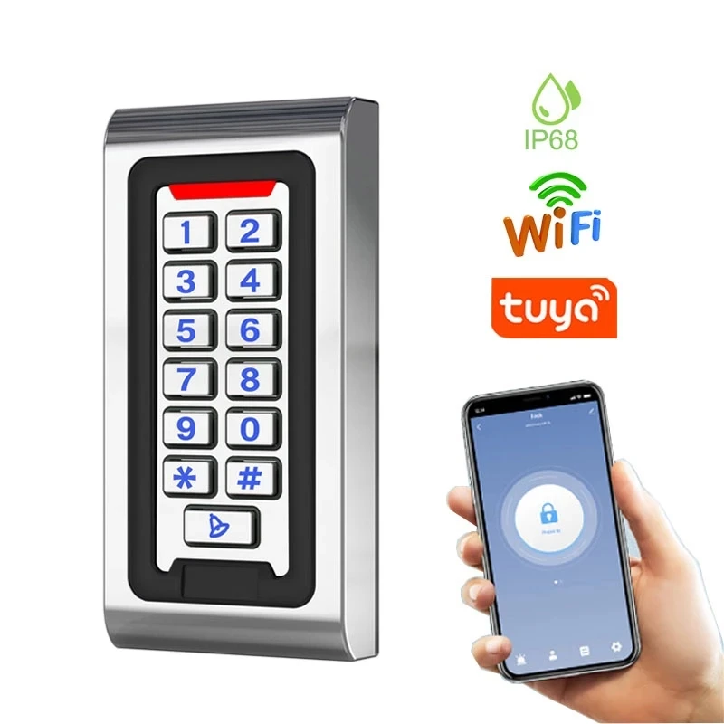 Smart Tuya APP WIFI IP68 Waterproof Metal Keypad RFID Card Door Access Control Standalone Access Controller System Smart Device