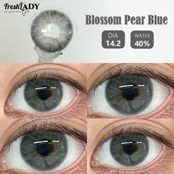 Natural Brown Soft Colored Contact Lenses - 1 Pair (Blossom Pear Blue)