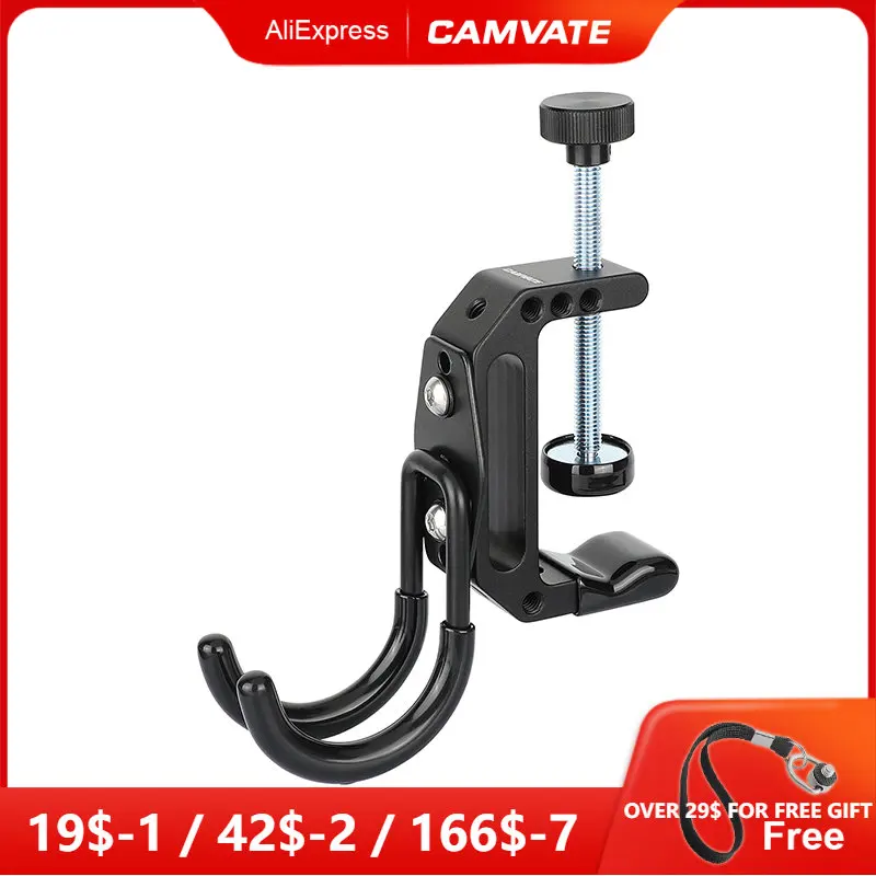 

CAMVATE Heavy Duty Wall Hanging Hook For Tool Storage + Extended Super C Clamp With 1/4" & 3/8" Mounting Points