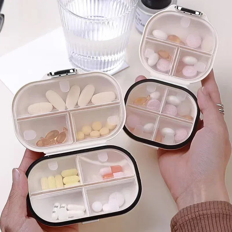 Alwafore Portable Pill Box Lightweight 7 Days Medicine Pill Organizer Sealed Storage Box Mini Pill Box  Storage Organizer