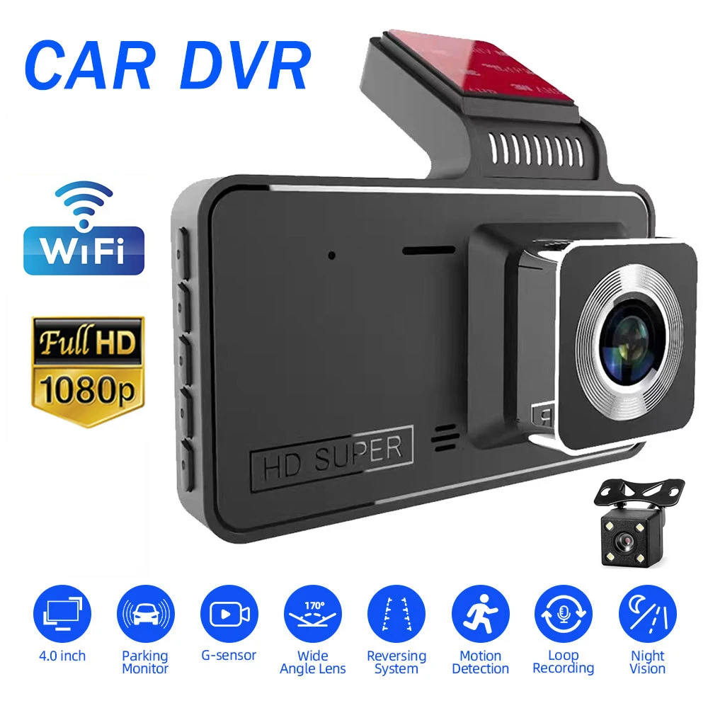 

Видеорегистратор автомобильный, Wi-Fi, 1080P HD, ночное видение