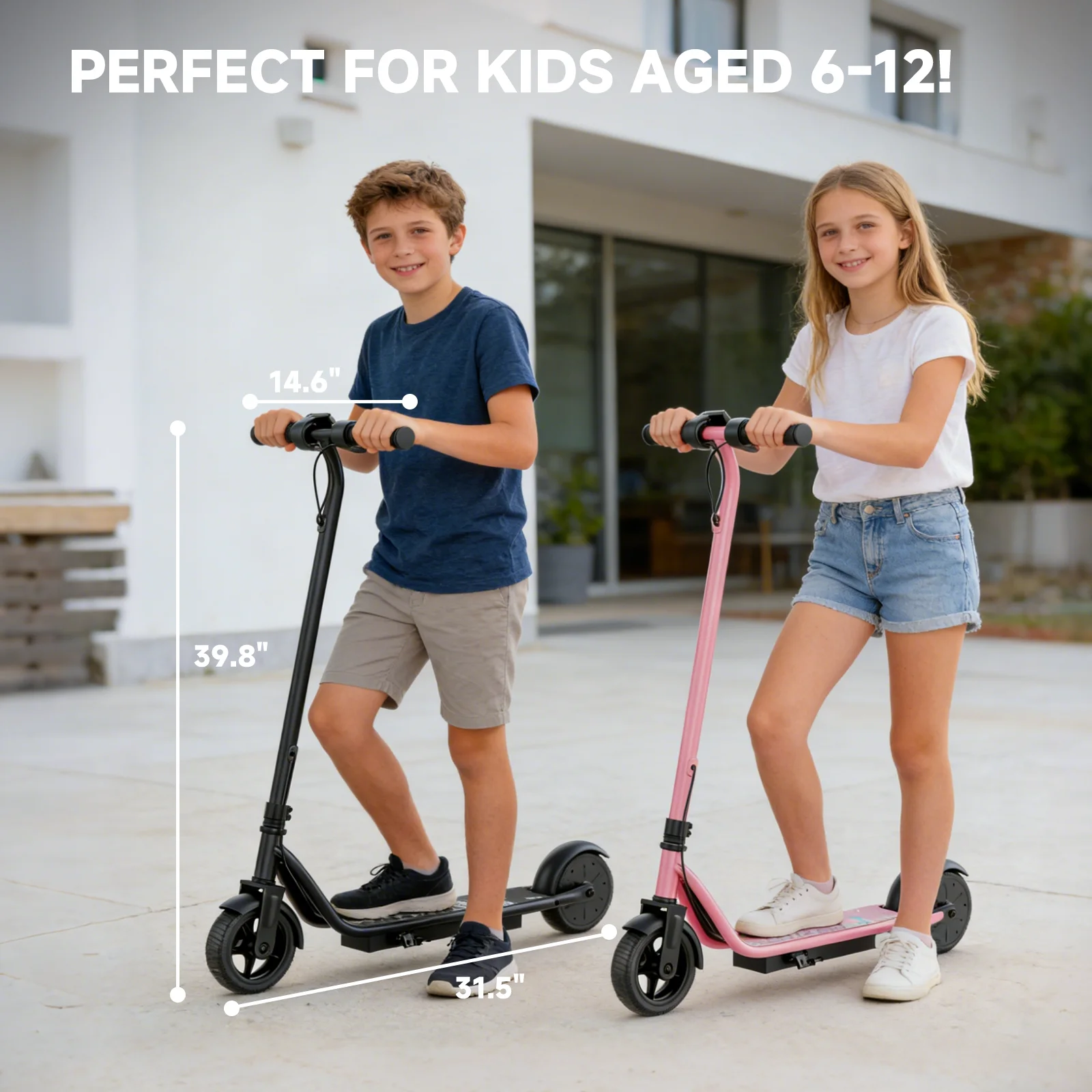Electric Scooter for Kids – 250W Motor, 3/6/9MPH Three-Speed Modes, Up to 10-Mile Range & 6.5-Inch Tires for Safe Fun Riding 5