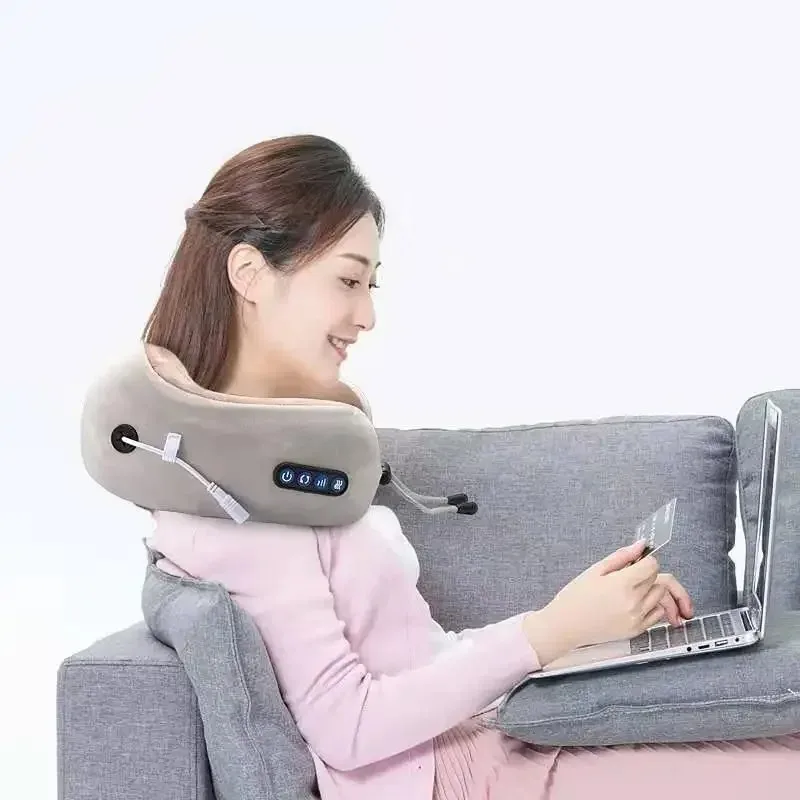Home/Office U-Shaped Neck Massage Pillow with Heating, Vibration, and Kneading Functions Electric Neck and Shoulder Massager