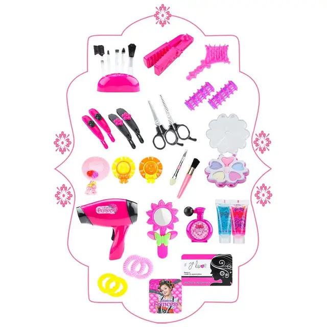 Doll Makeup Set Cosmetic Hair Doll With Hair Dryer Doll Head Toy Pretend  Play Cosmetic Set Comb Rubber Band Dressing Case Makeup - AliExpress