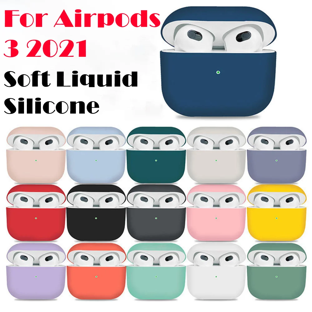 

Soft Liquid Silicone Earphone Case For Apple Airpods 3 2021 4 Cover Bluetooth Earphone Split Protective Cover For Air Pods 3