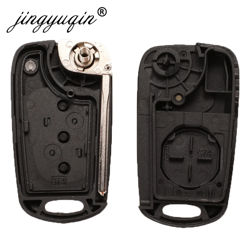 Key case jingyuqin Flip Remote Car Key Shell Case For Hyundai Avante I30 I40 I20 IX35 Accent Kia K2 K5 Rio 3 Picanto Ceed Cerato Sportage