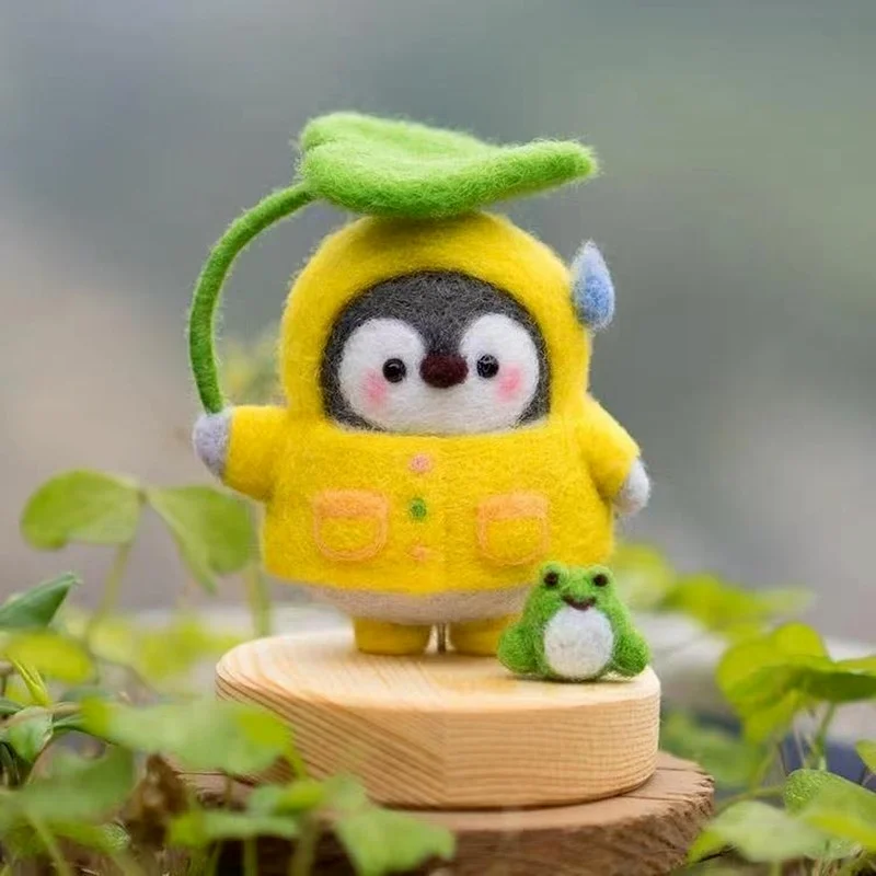Penguin Wool Felt Diy Couple Doll Accessories Material Pack Kawaii Handmade Craft Stitch Needlework Needle Wool Felt Gift wool felting kit needle felt kit needle felting wool felt fabric sheet wool felting needles needle felting mat wool felt accessories