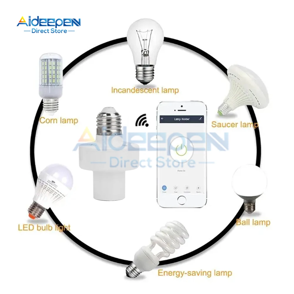 Lamp Holder E27 Radar Induction White Ceiling Light Bulb Socket
