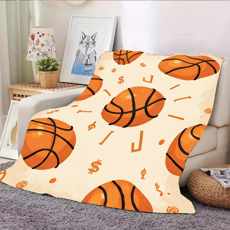 Soft Basketball Themed Flannel Blanket for Fans