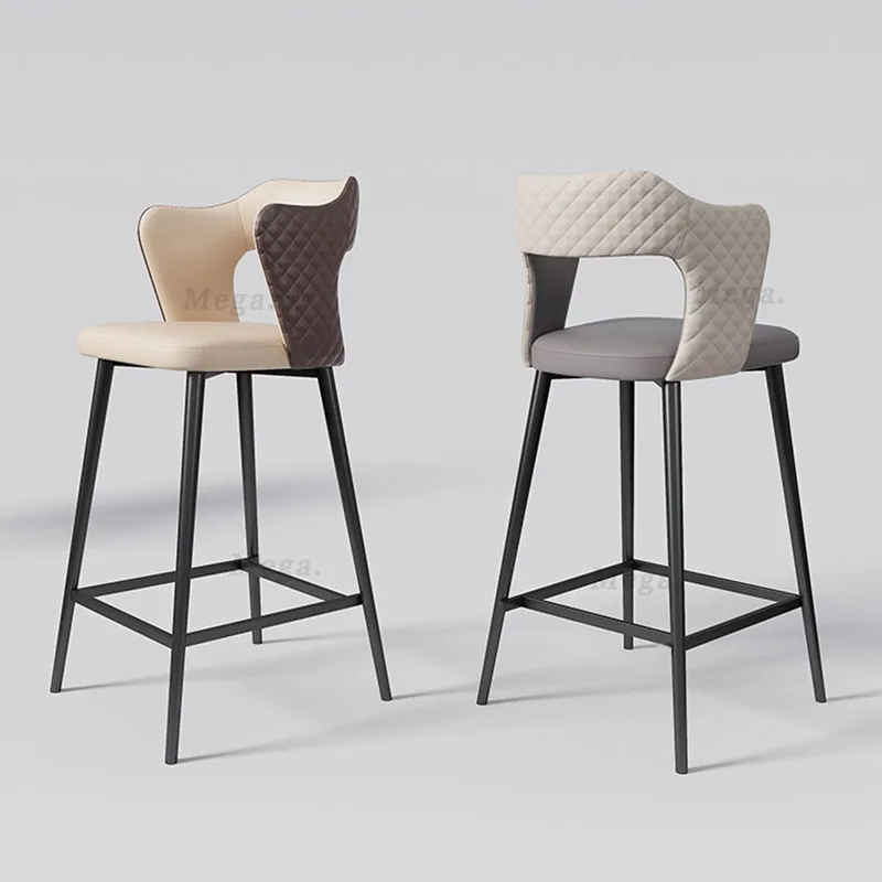 

Desk Chair Kitchen Bar Stools Nordic High Bench Relaxing Backrest Bar Stools Furniture Korea Taburetes De Bar Furniture WW50BS