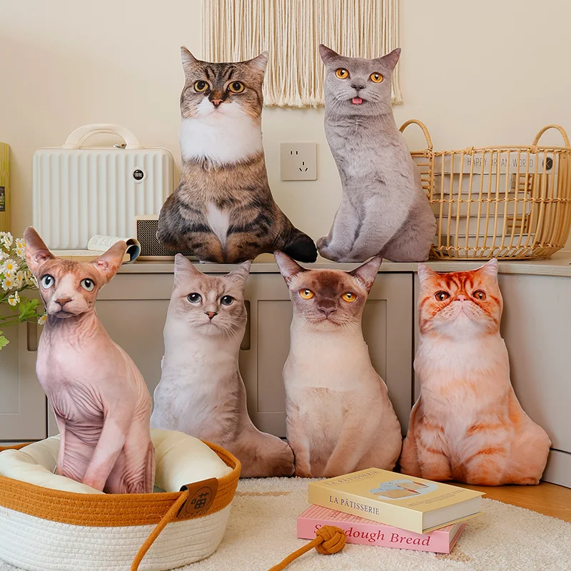 Soft Cartoon Cat Plush Toy Stuffed Kawaii Animal Cushion