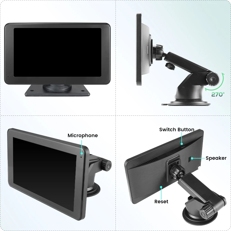 GreenYi WiFi  Apple Carplay ȵ̵ Auto 7 Ǯ HD ޴  Ƽ̵  (ĸ ī޶ )