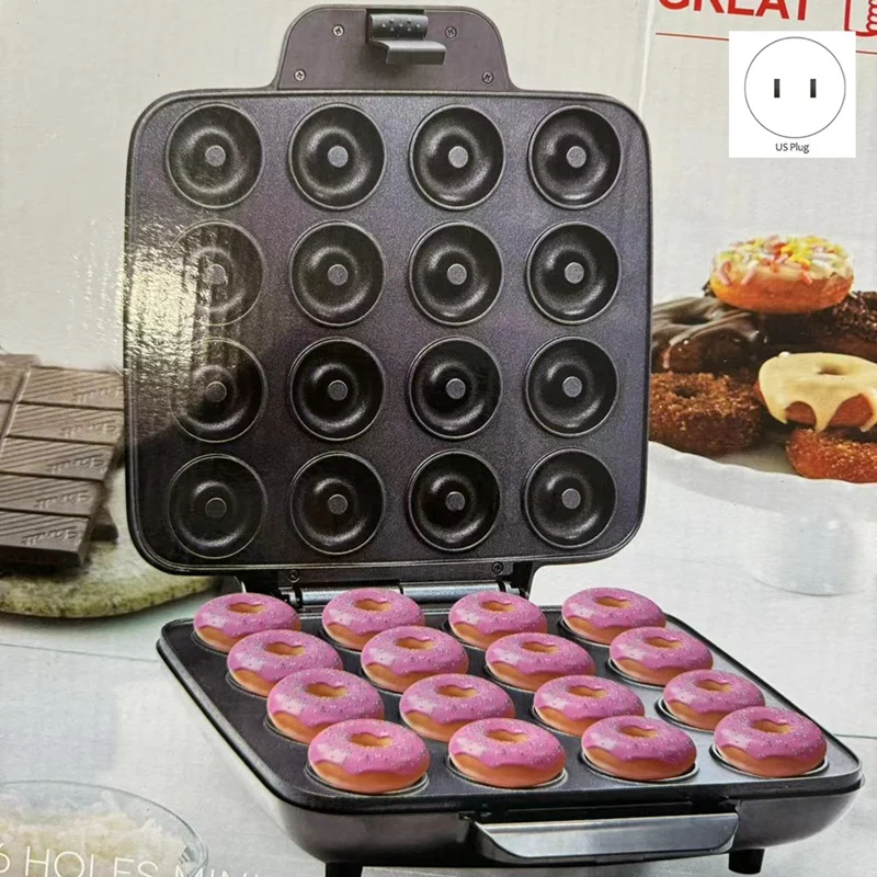 Mini Donut Maker, Mini Pancakes Maker Machine, Bake 16 Mini Doughnuts, Non-Stick Surface, Cake For Breakfast 6
