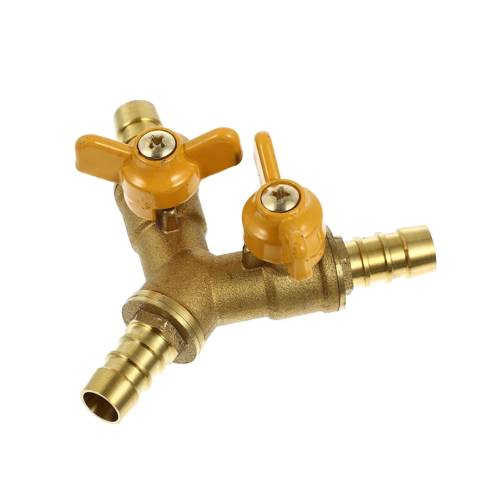 

Three-way Globe Valve Ductility Hose Splitter High Heat Barb Water Shut off Brass