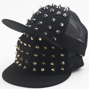 Cappello piatto rivetto da uomo e da donna, punk rock, berretti da baseball con borchie hip-hop, uomo, donna, gioventù, adolescenti, ragazzi, ragazze 1