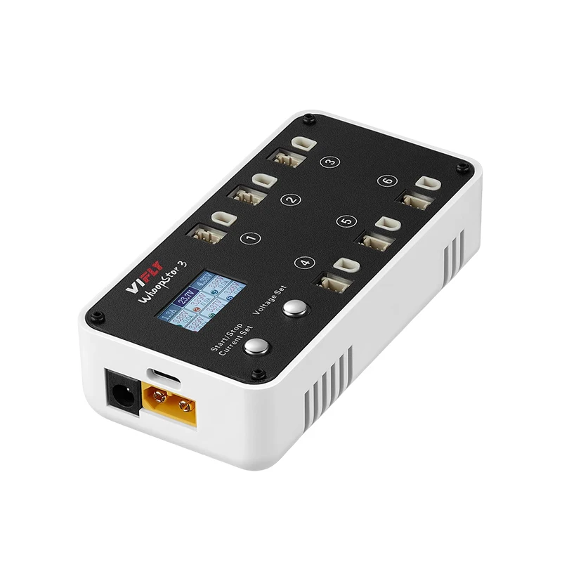 VIFLY WhoopStor 3 V3 6-портовое 1S LIPO Зарядное устройство для аккумулятора с функцией хранения Цветной ЖК-дисплей для RC FPV BT2.0 PH2.0 thumbnail 6