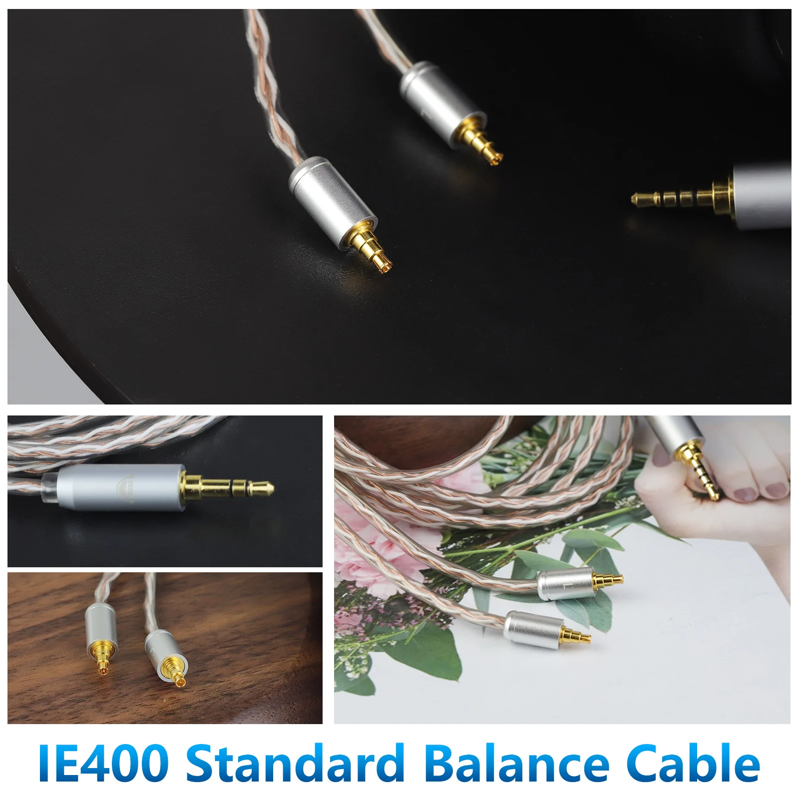 Câble De Rechange Pour écouteurs IE400/IE500 PRO - 1 Paire - Connecteur 4134 - Noir Et Or