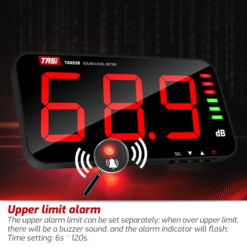 Digital Sound Level Meter Large Screen Display Noise dB Meter Wall Hanging Type alarm Hospital Restaurant Bar School 4