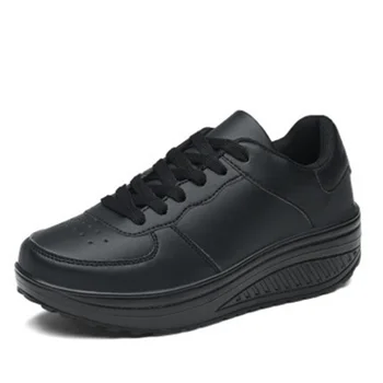 Women Sneakers 2022 New Breathable Vulcanize Shoes Waterproof Wedges Platform Woman Sneaker Leather Casual Shoes Zapatos Mujer 1